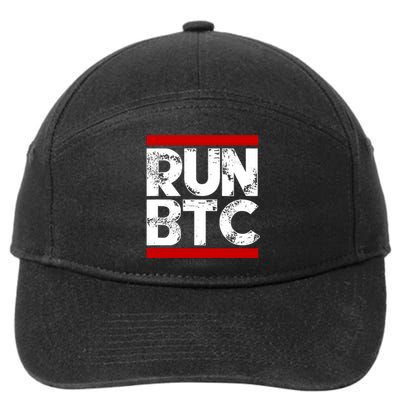 Run Btc Bitcoin Cryptocurrency 7-Panel Snapback Hat