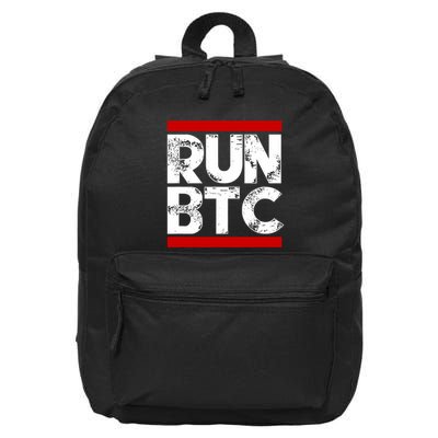 Run Btc Bitcoin Cryptocurrency 16 in Basic Backpack