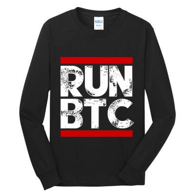 Run Btc Bitcoin Cryptocurrency Tall Long Sleeve T-Shirt