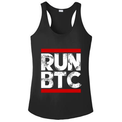 Run Btc Bitcoin Cryptocurrency Ladies PosiCharge Competitor Racerback Tank