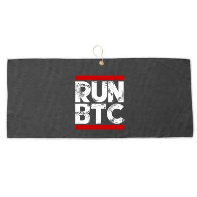 Run Btc Bitcoin Cryptocurrency Large Microfiber Waffle Golf Towel