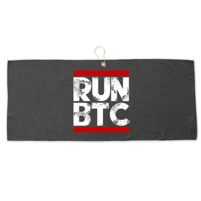 Run Btc Bitcoin Cryptocurrency Large Microfiber Waffle Golf Towel