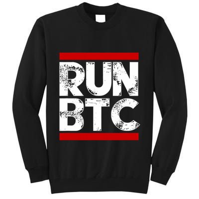 Run Btc Bitcoin Cryptocurrency Tall Sweatshirt