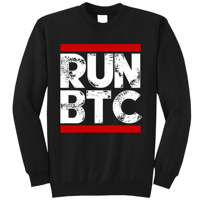 Run Btc Bitcoin Cryptocurrency Tall Sweatshirt