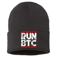 Run Btc Bitcoin Cryptocurrency Sustainable Knit Beanie