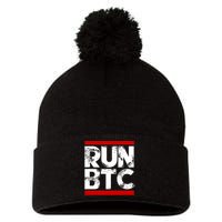 Run Btc Bitcoin Cryptocurrency Pom Pom 12in Knit Beanie