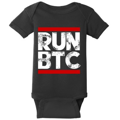 Run Btc Bitcoin Cryptocurrency Baby Bodysuit