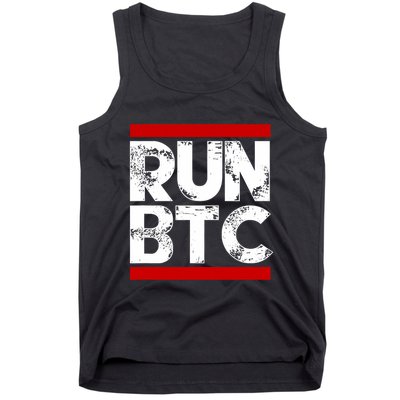Run Btc Bitcoin Cryptocurrency Tank Top