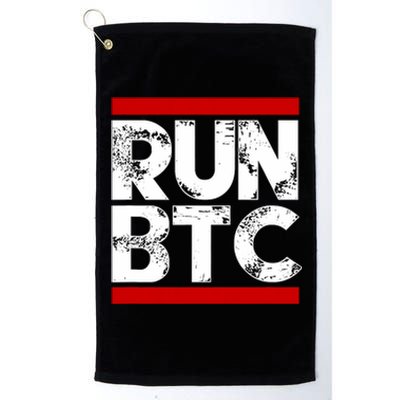 Run Btc Bitcoin Cryptocurrency Platinum Collection Golf Towel