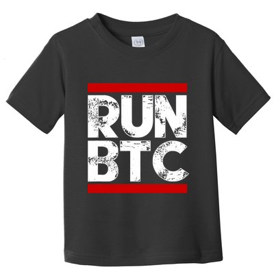 Run Btc Bitcoin Cryptocurrency Toddler T-Shirt