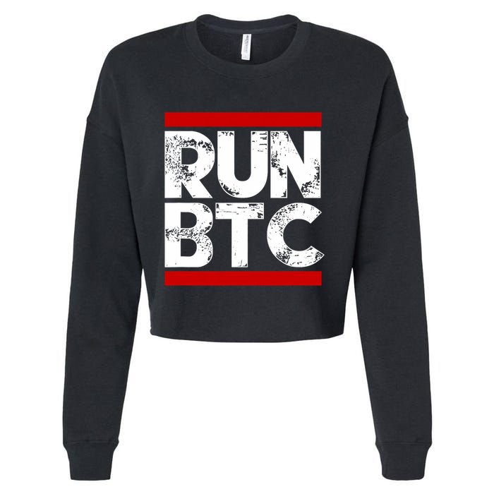 Run Btc Bitcoin Cryptocurrency Cropped Pullover Crew