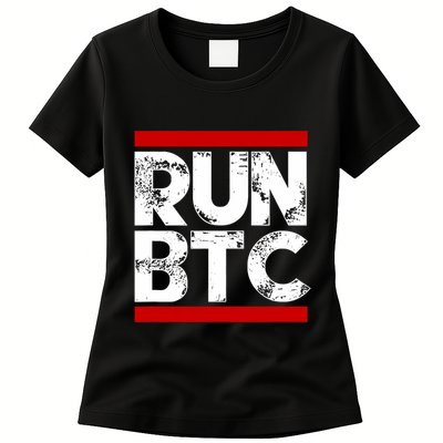 Run Btc Bitcoin Cryptocurrency Womens T-Shirt