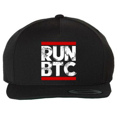 Run Btc Bitcoin Cryptocurrency Wool Snapback Cap