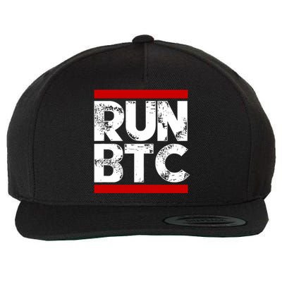 Run Btc Bitcoin Cryptocurrency Wool Snapback Cap