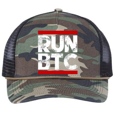 Run Btc Bitcoin Cryptocurrency Retro Rope Trucker Hat Cap