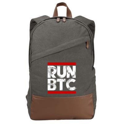 Run Btc Bitcoin Cryptocurrency Cotton Canvas Backpack