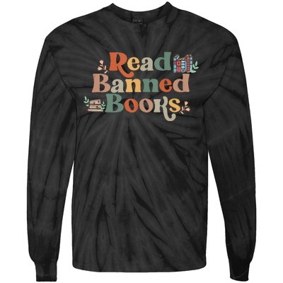 Read Banned Books Week Reading Freedom Librarian Tie-Dye Long Sleeve Shirt