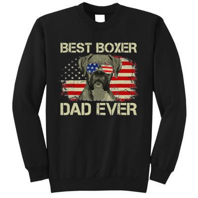 Retro Best Boxer Dad Ever US Flag Dog Lover Fathers Day Sweatshirt