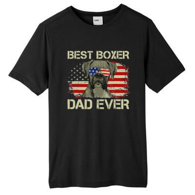 Retro Best Boxer Dad Ever US Flag Dog Lover Fathers Day Tall Fusion ChromaSoft Performance T-Shirt