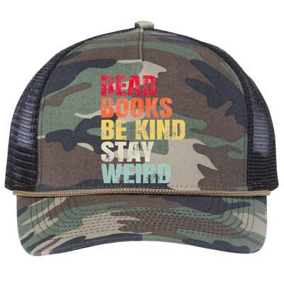 Read Books Be Kind Stay Weird Retro Rope Trucker Hat Cap