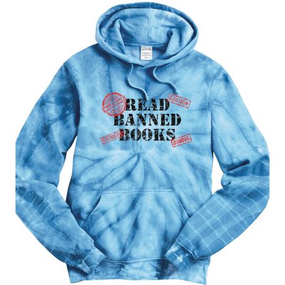 Read Banned Books Book Lovers Reading Teacher Librarian Warn Tie Dye Hoodie
