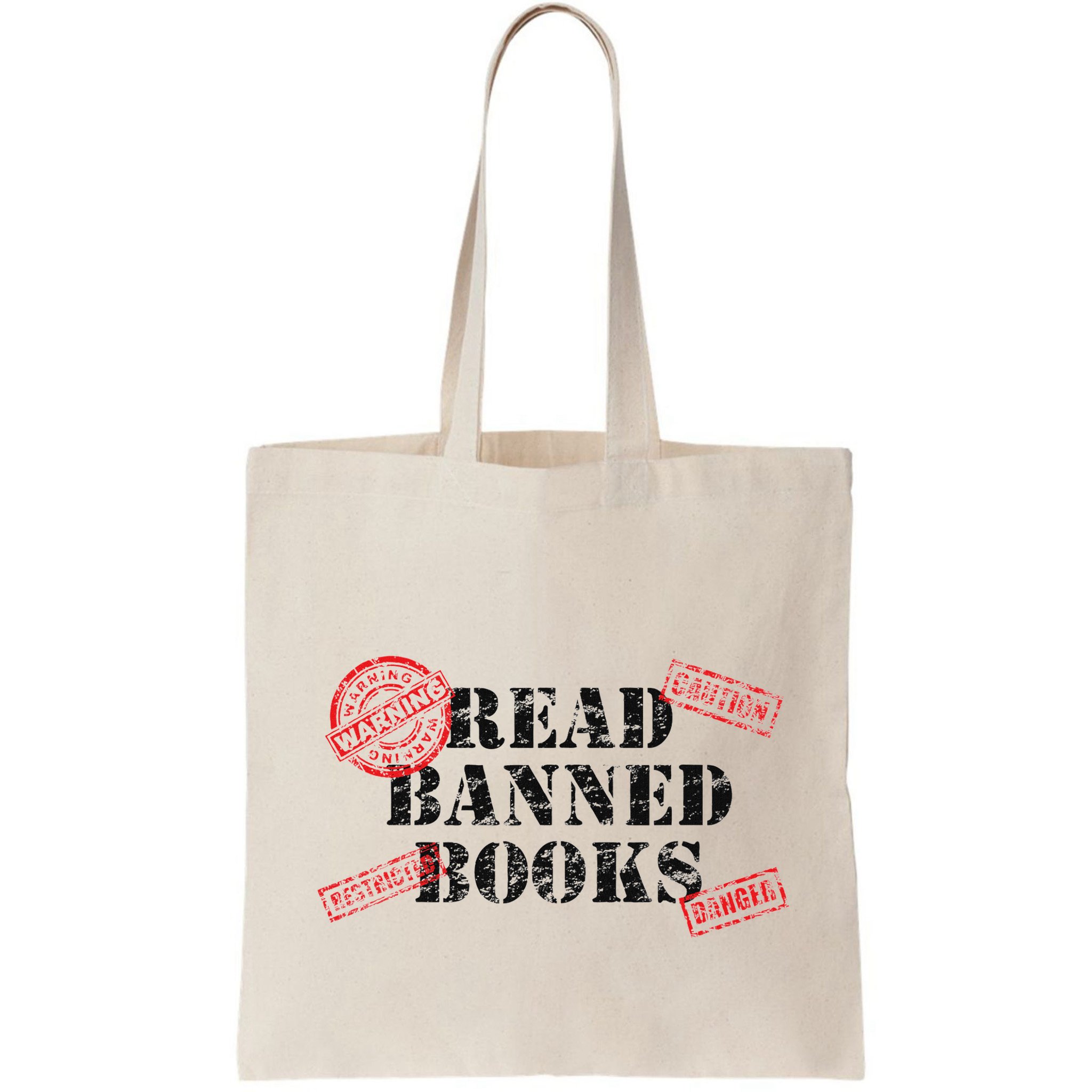Read Banned Books Book Lovers Reading Teacher Librarian Warn Bag