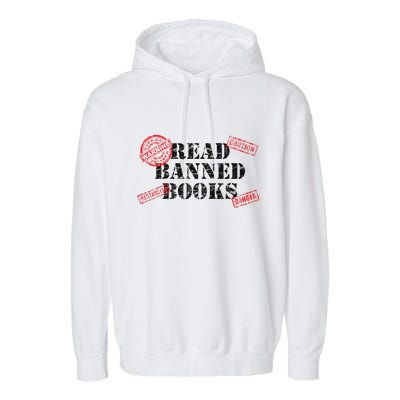 Read Banned Books Book Lovers Reading Teacher Librarian Warn Garment-Dyed Fleece Hoodie