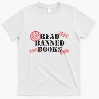 Read Banned Books Book Lovers Reading Teacher Librarian Warn T-Shirt