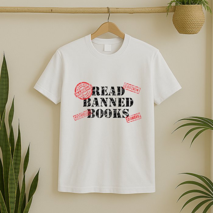 Read Banned Books Book Lovers Reading Teacher Librarian Warn T-Shirt
