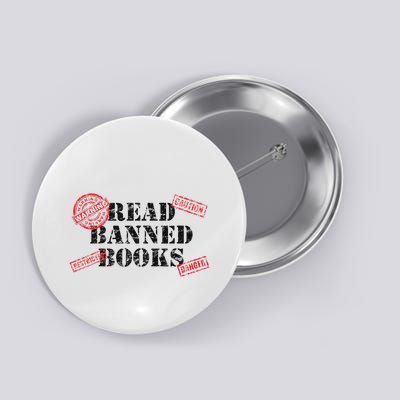 Read Banned Books Book Lovers Reading Teacher Librarian Warn Button