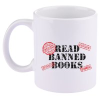 Read Banned Books Book Lovers Reading Teacher Librarian Warn 11oz C Handle Ceramic Mug