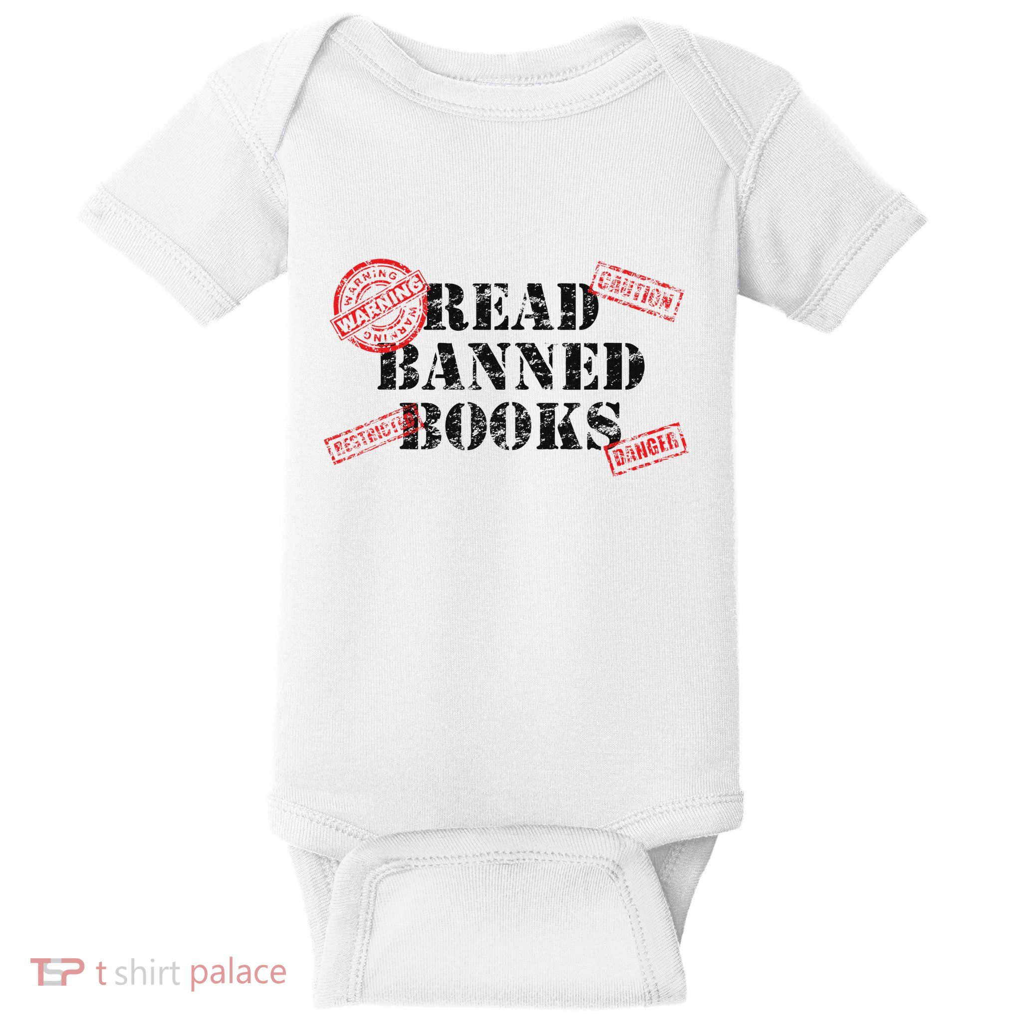 Read Banned Books Book Lovers Reading Teacher Librarian Warn Baby Bodysuit