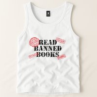 Read Banned Books Book Lovers Reading Teacher Librarian Warn Tank Top