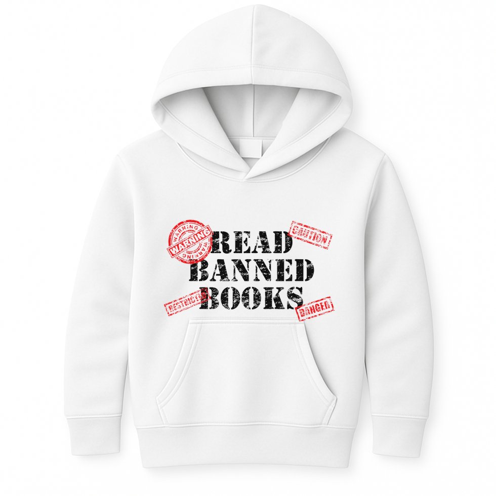 Read Banned Books Book Lovers Reading Teacher Librarian Warn Kids Hoodie