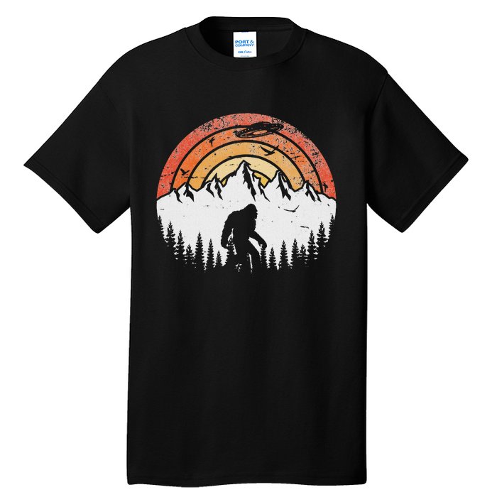 Retro Bigfoot Believer Silhouette Sasquatch Hide And Seek Tall T-Shirt