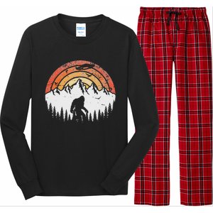 Retro Bigfoot Believer Silhouette Sasquatch Hide And Seek Long Sleeve Pajama Set