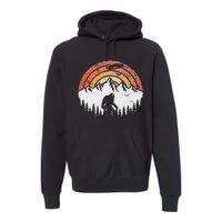 Retro Bigfoot Believer Silhouette Sasquatch Hide And Seek Premium Hoodie