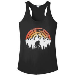 Retro Bigfoot Believer Silhouette Sasquatch Hide And Seek Ladies PosiCharge Competitor Racerback Tank