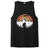 Retro Bigfoot Believer Silhouette Sasquatch Hide And Seek PosiCharge Competitor Tank