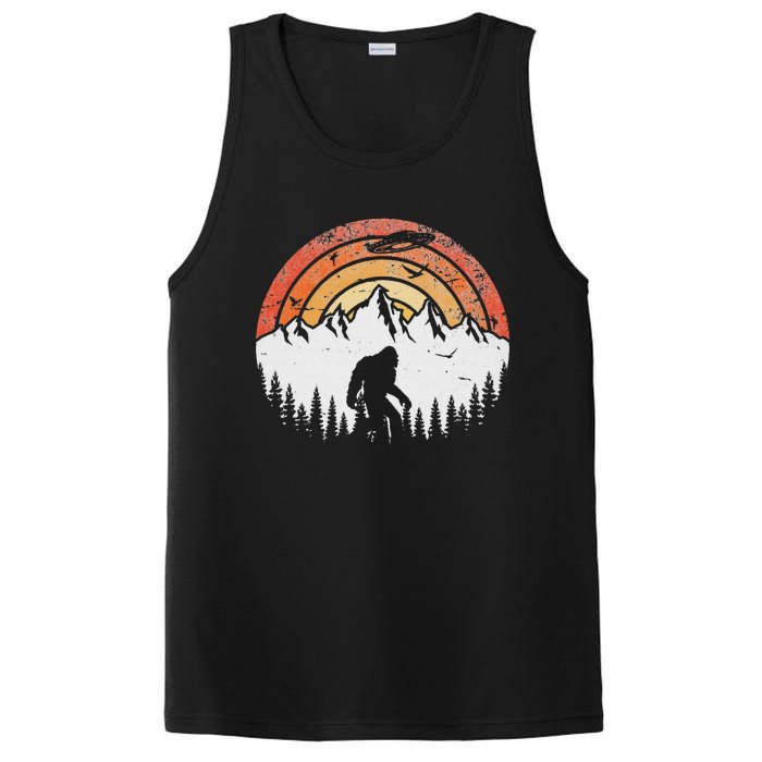 Retro Bigfoot Believer Silhouette Sasquatch Hide And Seek PosiCharge Competitor Tank