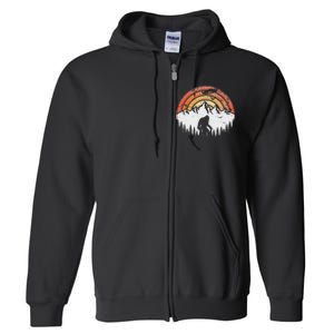 Retro Bigfoot Believer Silhouette Sasquatch Hide And Seek Full Zip Hoodie