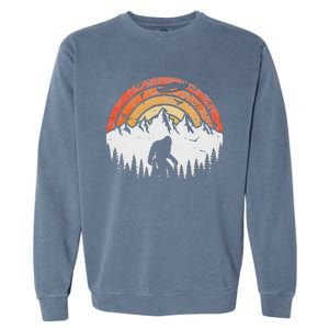 Retro Bigfoot Believer Silhouette Sasquatch Hide And Seek Garment-Dyed Sweatshirt