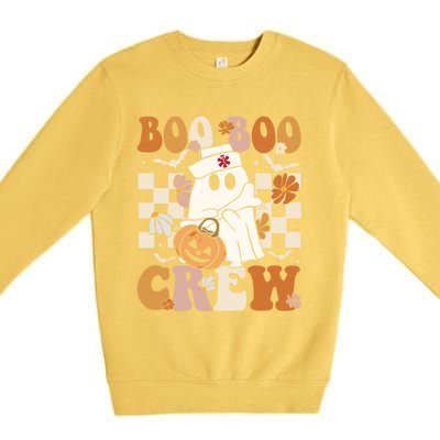 Retro Boo Boo Crew Halloween Nurse Ghost Paramedic Emt Ems Gift Premium Crewneck Sweatshirt