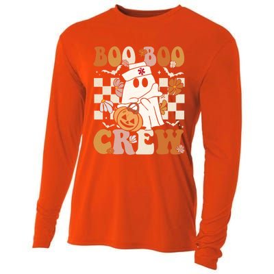 Retro Boo Boo Crew Halloween Nurse Ghost Paramedic Emt Ems Gift Cooling Performance Long Sleeve Crew