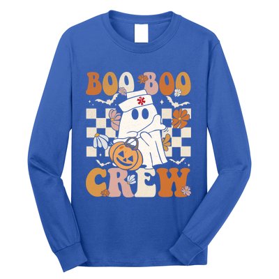 Retro Boo Boo Crew Halloween Nurse Ghost Paramedic Emt Ems Gift Long Sleeve Shirt