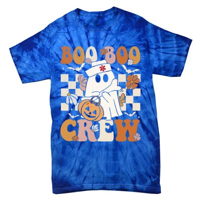 Retro Boo Boo Crew Halloween Nurse Ghost Paramedic Emt Ems Gift Tie-Dye T-Shirt