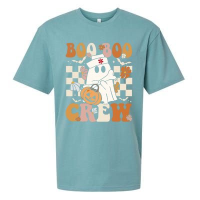 Retro Boo Boo Crew Halloween Nurse Ghost Paramedic Emt Ems Gift Sueded Cloud Jersey T-Shirt