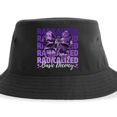 Radicalized By Basic Decency Coquette Bow For Women Sustainable Bucket Hat