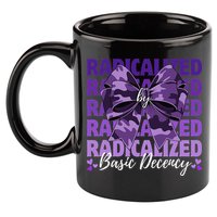 Radicalized By Basic Decency Coquette Bow For Women 11oz C Handle Ceramic Mug