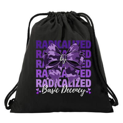 Radicalized By Basic Decency Coquette Bow For Women Drawstring Bag